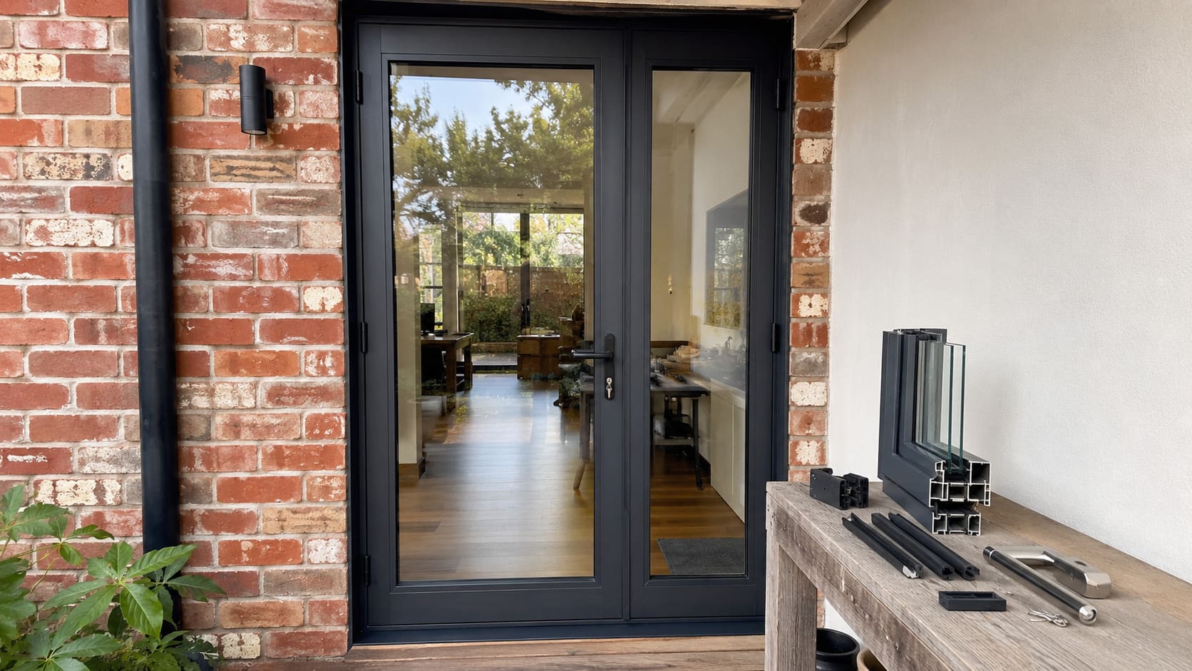 aluminium doors configured for commercial building projects