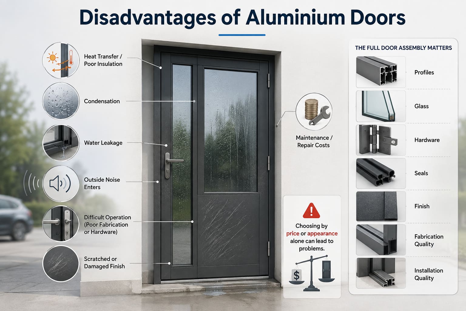 disadvantages of aluminium doors in commercial building projects