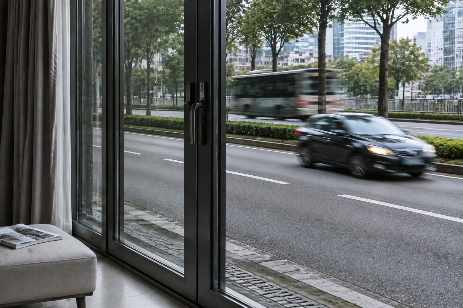 acoustic disadvantages of aluminium doors and glazing