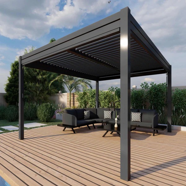 Pergola Aluminium Square with Drop Sides