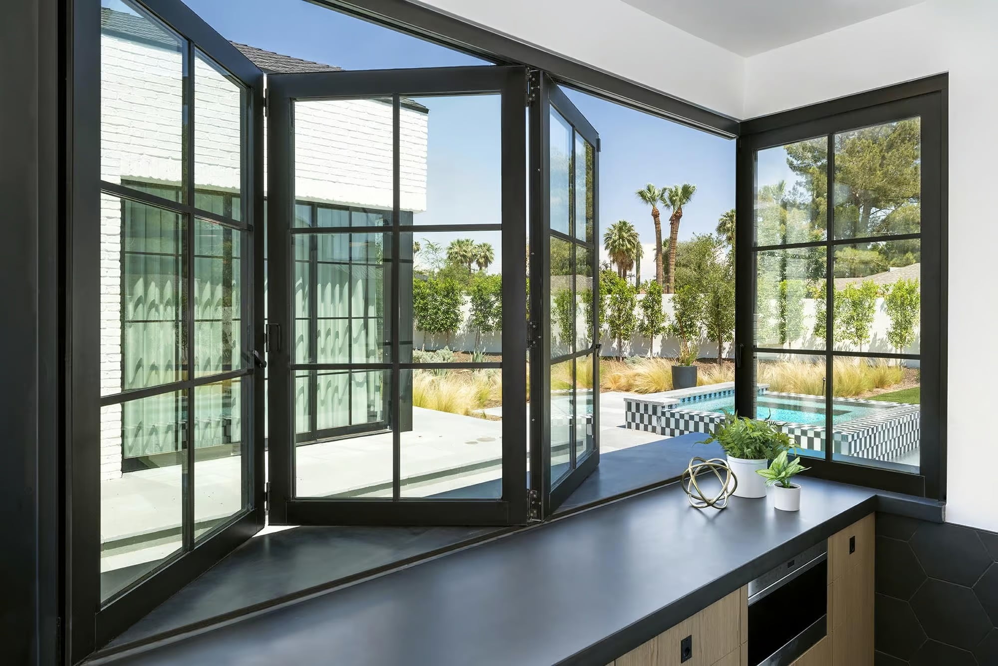 Energy efficient windows in a modern villa